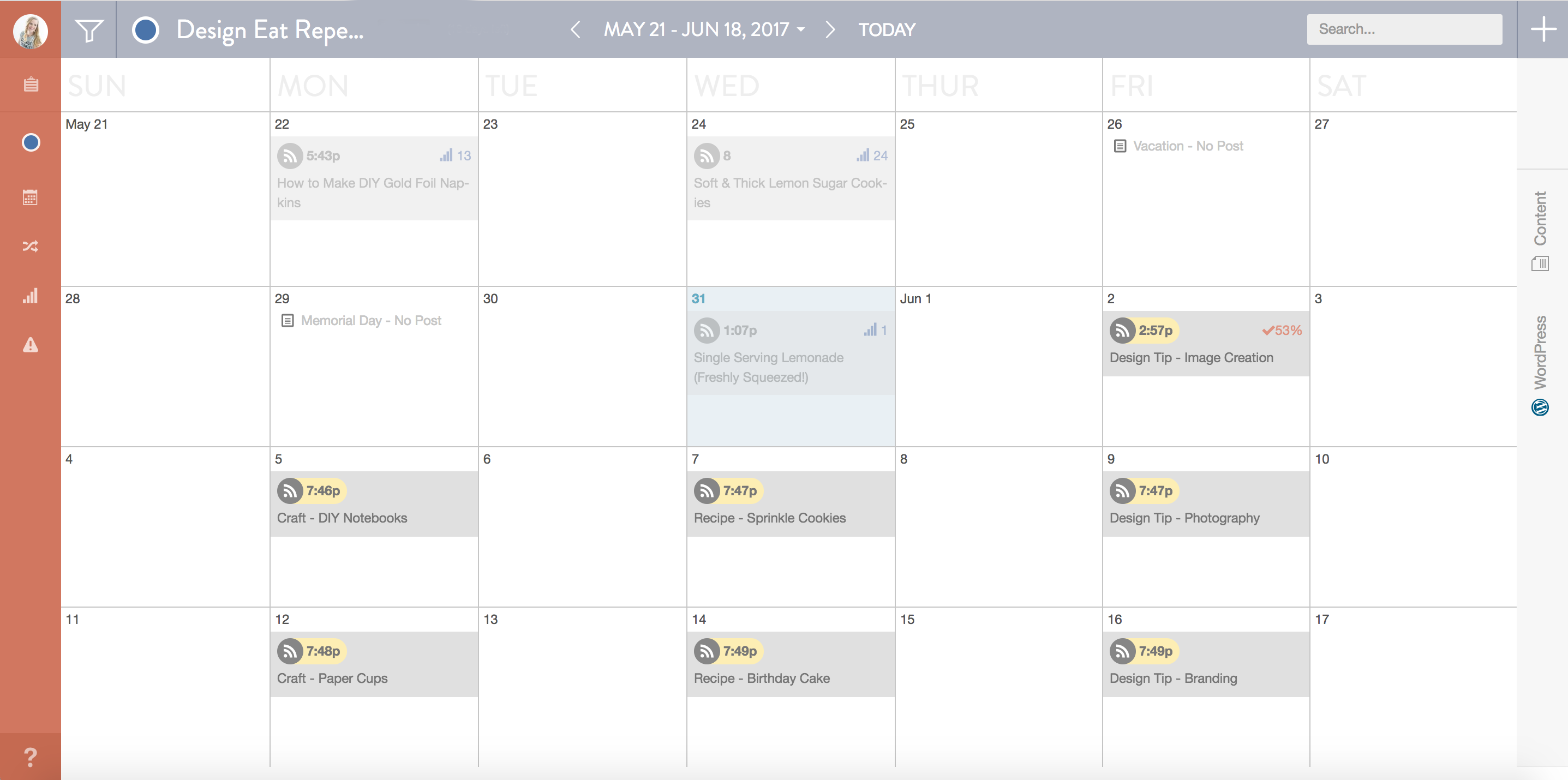 How To Create A Blog Editorial Calendar For Your Food or DIY Website